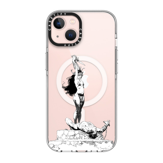 Frazetta Girls x CASETiFY iPhone 13 ケース クリア クリア ケース MagSafe対応 Girl with Dagger by Frazetta Girls