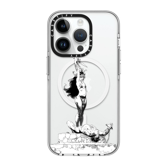 Frazetta Girls x CASETiFY iPhone 14 Pro ケース クリア クリア ケース MagSafe対応 Girl with Dagger by Frazetta Girls