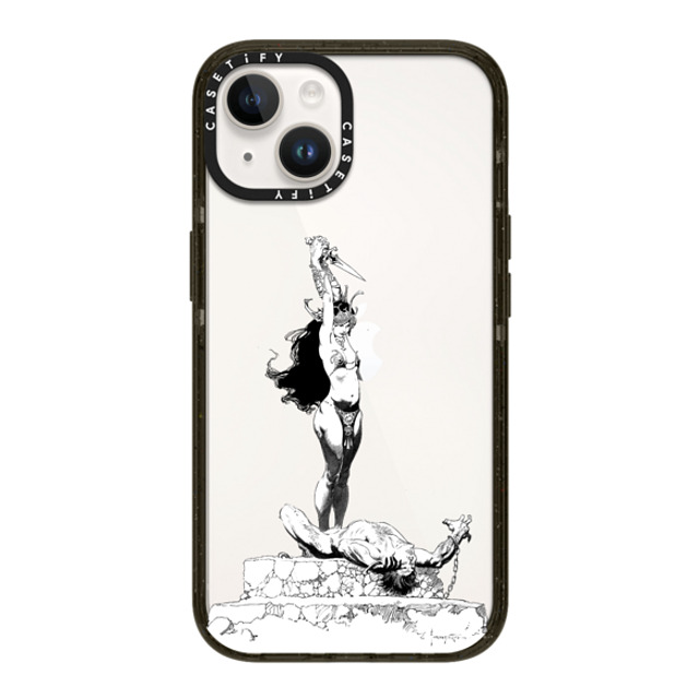 Frazetta Girls x CASETiFY iPhone 14 ケース ブラック インパクトケース Girl with Dagger by Frazetta Girls