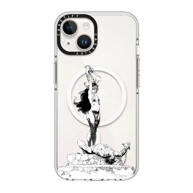 Frazetta Girls x CASETiFY iPhone 14 ケース クリア クリア ケース MagSafe対応 Girl with Dagger by Frazetta Girls