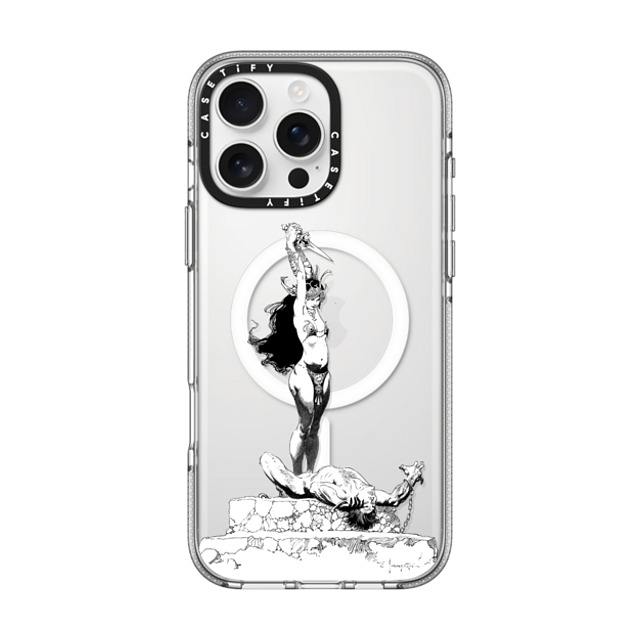 Frazetta Girls x CASETiFY iPhone 16 Pro Max ケース クリア クリア ケース MagSafe対応 Girl with Dagger by Frazetta Girls