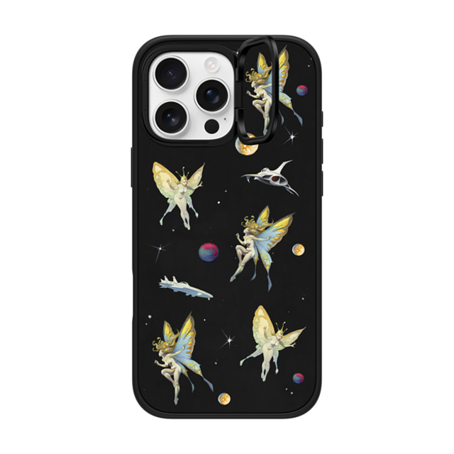 Frazetta Girls x CASETiFY iPhone 16 Pro Max ケース マットブラック インパクトリングスタンドケース MagSafe対応 Fairy Encounter by Frazetta Girls