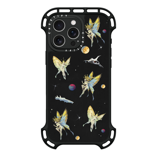 Frazetta Girls x CASETiFY iPhone 16 Pro Max ケース ブラック ウルトラ バウンスケース MagSafe対応 Fairy Encounter by Frazetta Girls