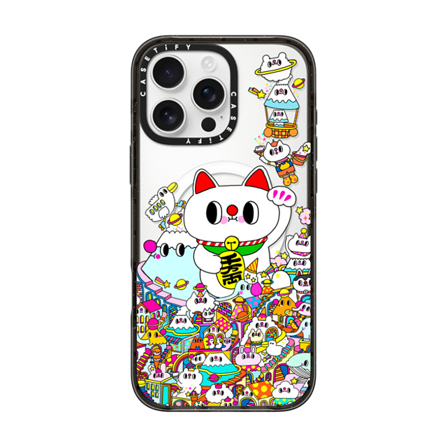 Messy Desk x CASETiFY iPhone 16 Pro Max Case Black Impact Case MagSafe Compatible Lucky Cat and the Mountains Back to School Messy Desk x CASETiFY iPhone 16 Pro Max Case Black Impact Case MagSafe Compatible Lucky Cat and the Mountains Back to School