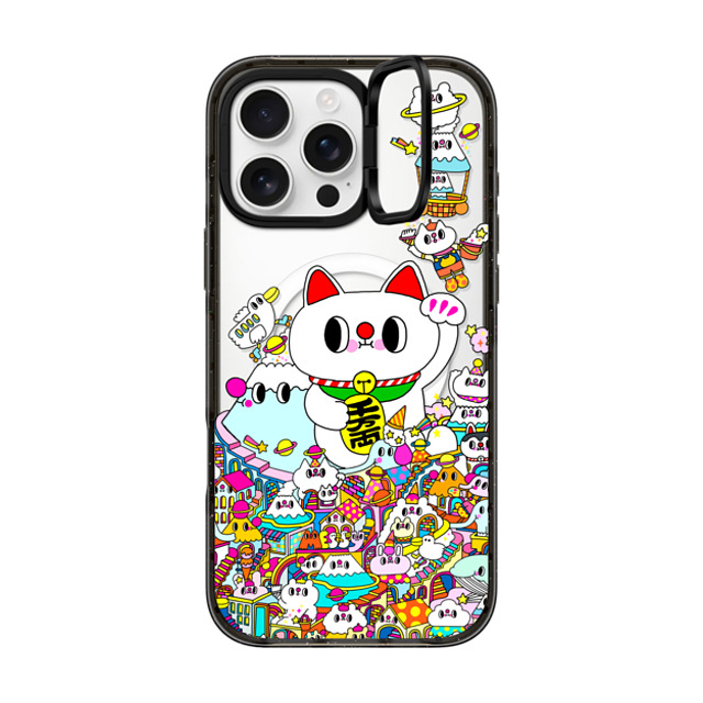 Messy Desk x CASETiFY iPhone 16 Pro Max Case Black インパクトリングスタンドケース MagSafe対応 Lucky Cat and the Mountains Back to School Messy Desk x CASETiFY iPhone 16 Pro Max Case Black インパクトリングスタンドケース MagSafe対応 Lucky Cat and the Mountains Back to School