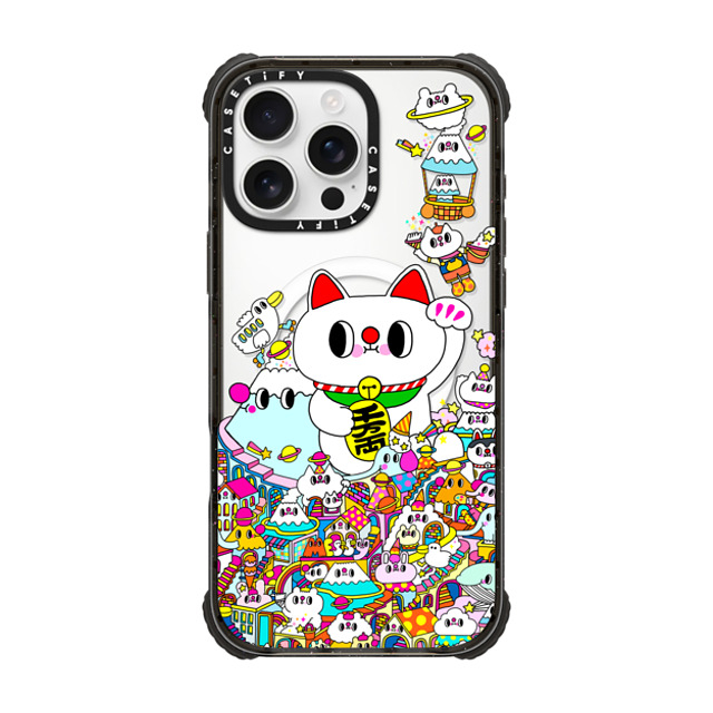 Messy Desk x CASETiFY iPhone 16 Pro Max Case Black ウルトラ インパクトケース MagSafe 対応 Lucky Cat and the Mountains Back to School Messy Desk x CASETiFY iPhone 16 Pro Max Case Black ウルトラ インパクトケース MagSafe 対応 Lucky Cat and the Mountains Back to School