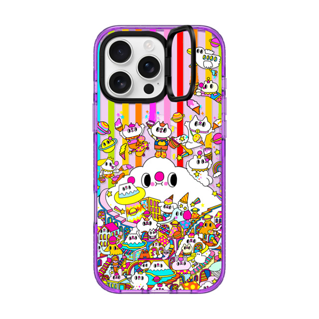 Messy Desk x CASETiFY iPhone 16 Pro Max Case パープル インパクトリングスタンドケース MagSafe対応 Messy Desk Rainbow Stripes Messy Desk x CASETiFY iPhone 16 Pro Max Case パープル インパクトリングスタンドケース MagSafe対応 Messy Desk Rainbow Stripes