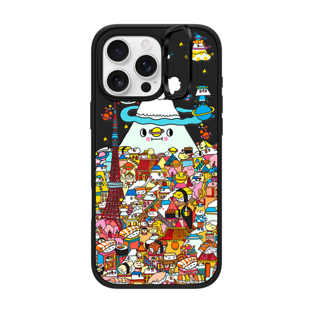 Messy Desk x CASETiFY iPhone 16 Pro Max ケース マットブラック インパクトリングスタンドケース MagSafe対応 Love in Tokyo