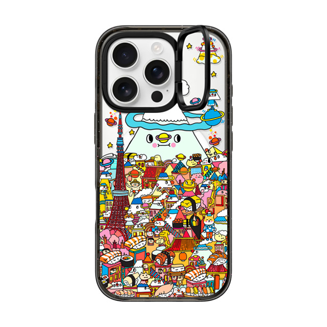 Messy Desk x CASETiFY iPhone 16 Pro ケース ブラック インパクトリングスタンドケース MagSafe対応 Love in Tokyo