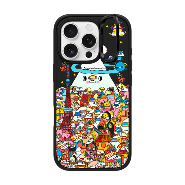 Messy Desk x CASETiFY iPhone 16 Pro ケース マットブラック インパクトリングスタンドケース MagSafe対応 Love in Tokyo