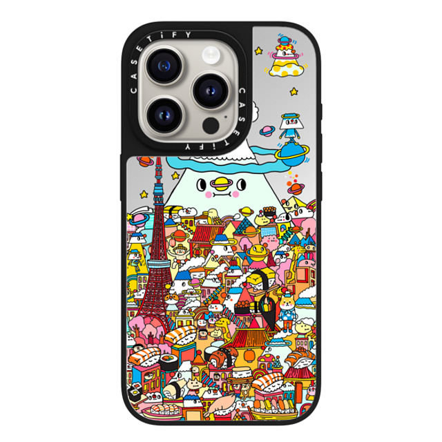 Messy Desk x CASETiFY iPhone 15 Pro Case Silver on Black ミラーケース MagSafe対応 Love in Tokyo Messy Desk x CASETiFY iPhone 15 Pro Case Silver on Black ミラーケース MagSafe対応 Love in Tokyo