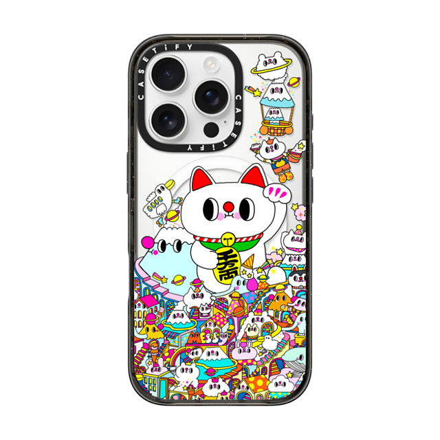 Messy Desk x CASETiFY iPhone 16 Pro Case Black Impact Case MagSafe Compatible Lucky Cat and the Mountains Back to School Messy Desk x CASETiFY iPhone 16 Pro Case Black Impact Case MagSafe Compatible Lucky Cat and the Mountains Back to School