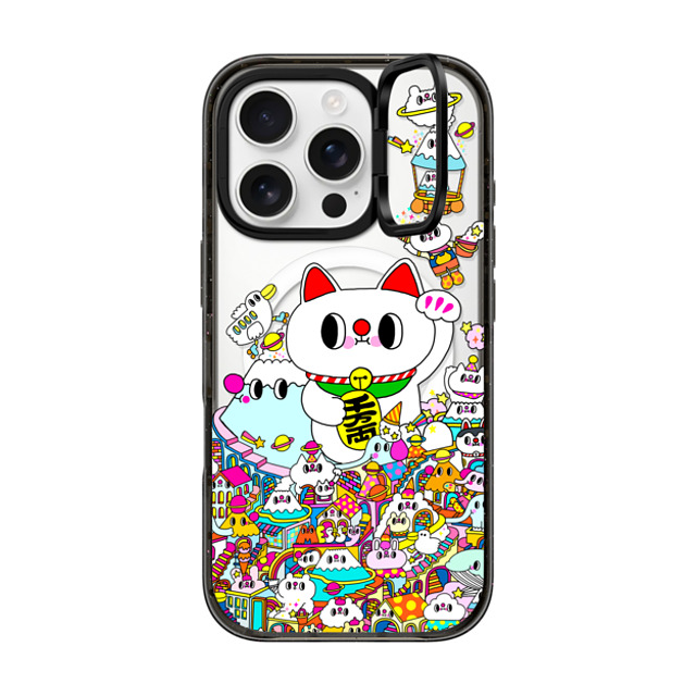 Messy Desk x CASETiFY iPhone 16 Pro Case Black インパクトリングスタンドケース MagSafe対応 Lucky Cat and the Mountains Back to School Messy Desk x CASETiFY iPhone 16 Pro Case Black インパクトリングスタンドケース MagSafe対応 Lucky Cat and the Mountains Back to School