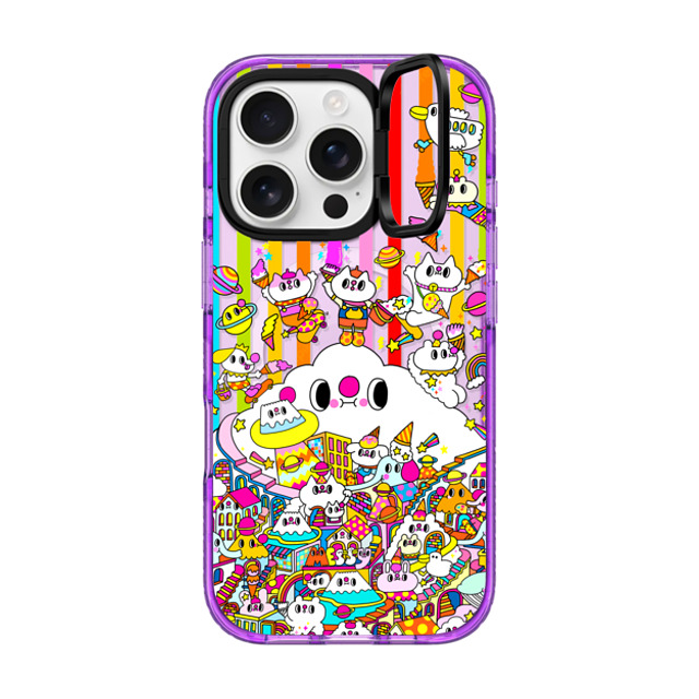 Messy Desk x CASETiFY iPhone 16 Pro Case パープル インパクトリングスタンドケース MagSafe対応 Messy Desk Rainbow Stripes Messy Desk x CASETiFY iPhone 16 Pro Case パープル インパクトリングスタンドケース MagSafe対応 Messy Desk Rainbow Stripes