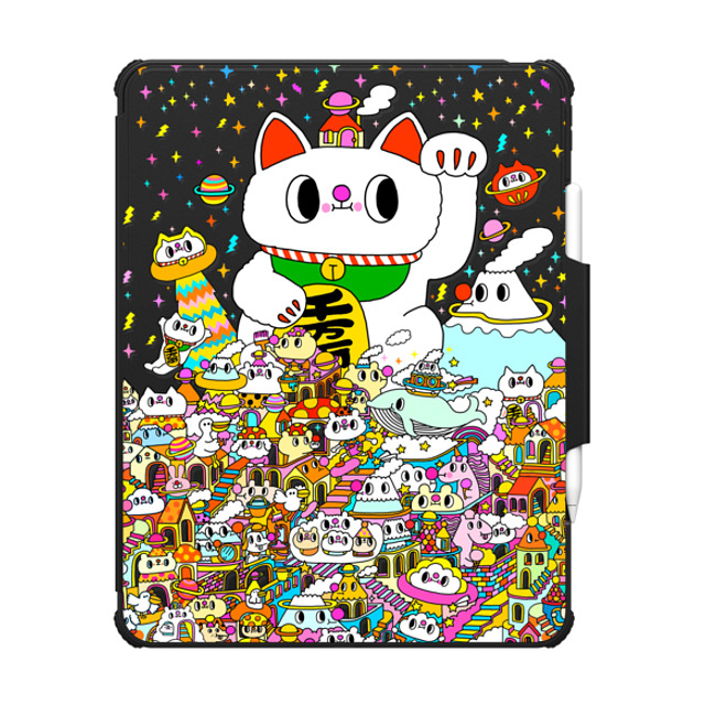 "Messy Desk x CASETiFY iPad Pro 13" (M4) Cat,Cartoon Black インパクト フォリオ ケース Lucky Cat" "Messy Desk x CASETiFY iPad Pro 13" (M4) Cat,Cartoon Black インパクト フォリオ ケース Lucky Cat"
