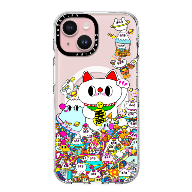 Messy Desk x CASETiFY iPhone 15 Case クリア クリア ケース MagSafe対応 Lucky Cat and the Mountains Back to School Messy Desk x CASETiFY iPhone 15 Case クリア クリア ケース MagSafe対応 Lucky Cat and the Mountains Back to School