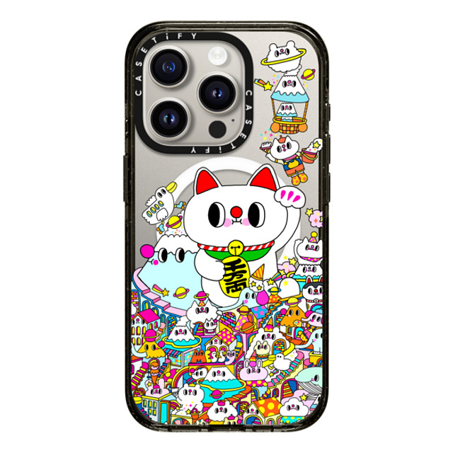 Messy Desk x CASETiFY iPhone 15 Pro Case Black Impact Case MagSafe Compatible Lucky Cat and the Mountains Back to School Messy Desk x CASETiFY iPhone 15 Pro Case Black Impact Case MagSafe Compatible Lucky Cat and the Mountains Back to School