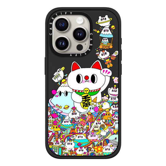 Messy Desk x CASETiFY iPhone 15 Pro Case Matte Black Impact Case MagSafe Compatible Lucky Cat and the Mountains Back to School Messy Desk x CASETiFY iPhone 15 Pro Case Matte Black Impact Case MagSafe Compatible Lucky Cat and the Mountains Back to School