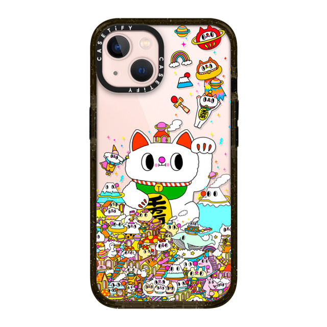 Messy Desk x CASETiFY iPhone 13 ケース ブラック インパクトケース Lucky Cat