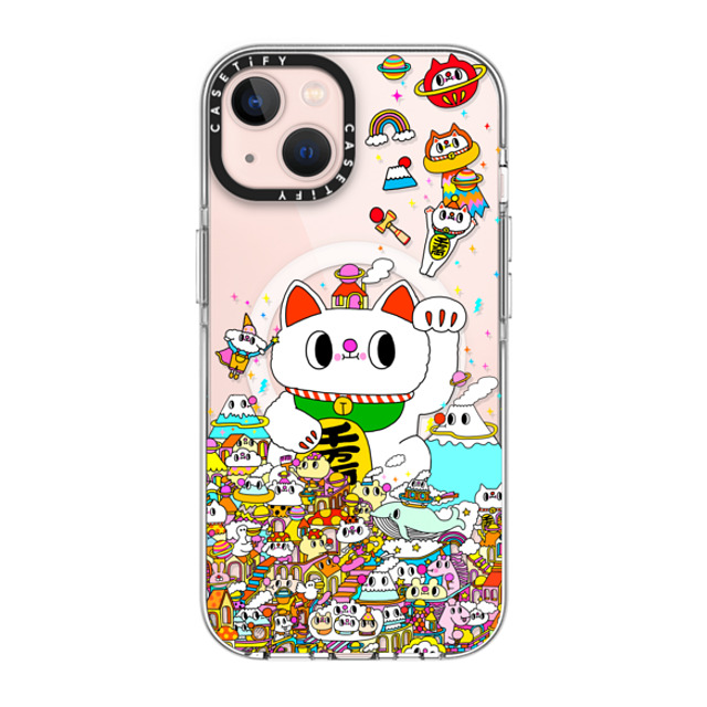 Messy Desk x CASETiFY iPhone 13 ケース クリア クリア ケース MagSafe対応 Lucky Cat