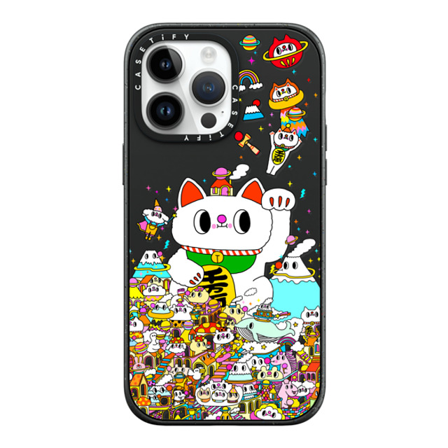 Messy Desk x CASETiFY iPhone 14 Pro Max Case Cat,Animal Matte Black インパクトケース Lucky Cat Back to School Messy Desk x CASETiFY iPhone 14 Pro Max Case Cat,Animal Matte Black インパクトケース Lucky Cat Back to School
