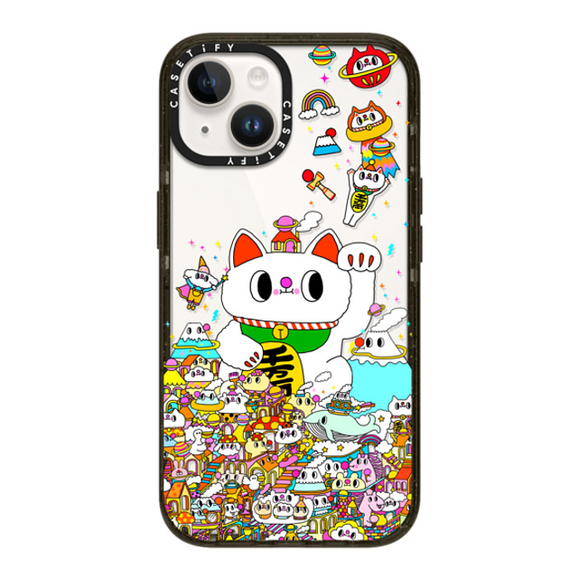 Messy Desk x CASETiFY iPhone 14 ケース ブラック インパクトケース Lucky Cat