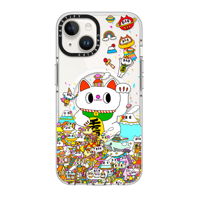 Messy Desk x CASETiFY iPhone 14 Case Clear Clear Case MagSafe Compatible Lucky Cat Messy Desk x CASETiFY iPhone 14 Case Clear Clear Case MagSafe Compatible Lucky Cat
