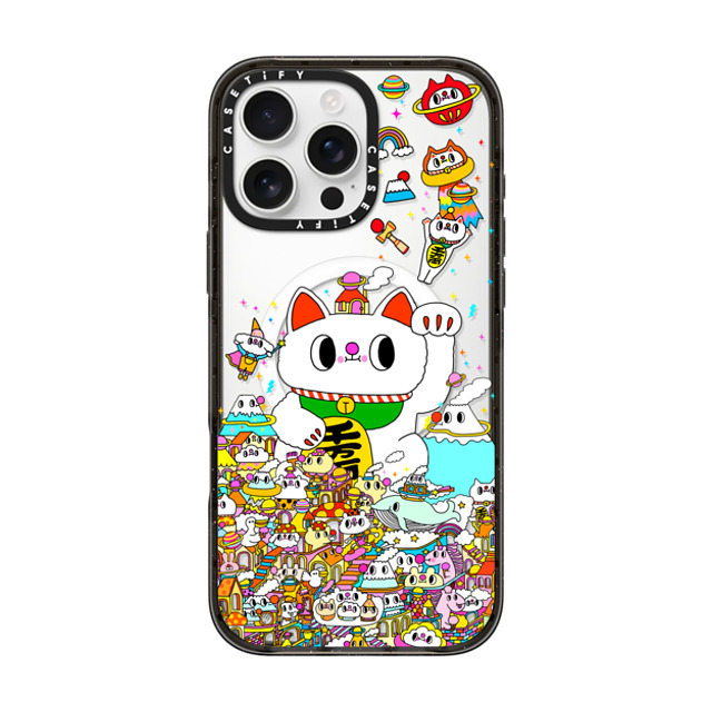 Messy Desk x CASETiFY iPhone 16 Pro Max ケース ブラック インパクトケース MagSafe対応 Lucky Cat