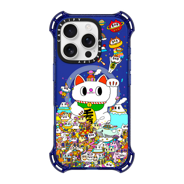 Messy Desk x CASETiFY iPhone 16 Pro Case Cat,Animal コバルトブルー バウンスケース Lucky Cat Mother's Day Messy Desk x CASETiFY iPhone 16 Pro Case Cat,Animal コバルトブルー バウンスケース Lucky Cat Mother's Day