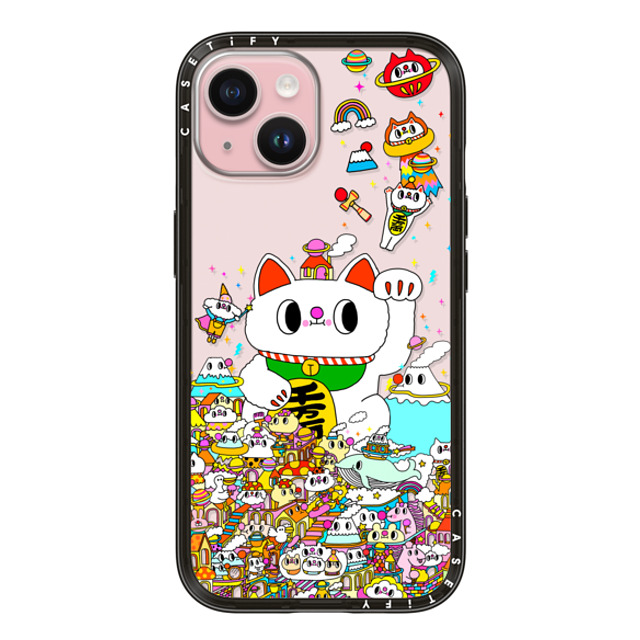 Messy Desk x CASETiFY iPhone 15 Case Cat,Animal Black インパクトライトケース Lucky Cat Back to School Messy Desk x CASETiFY iPhone 15 Case Cat,Animal Black インパクトライトケース Lucky Cat Back to School