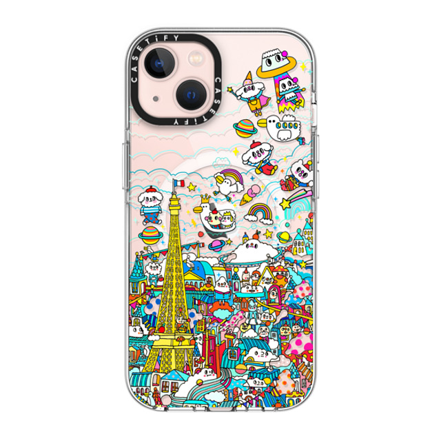 Messy Desk x CASETiFY iPhone 13 ケース クリア クリア ケース MagSafe対応 Bonjour Paris! (Galaxy S22)