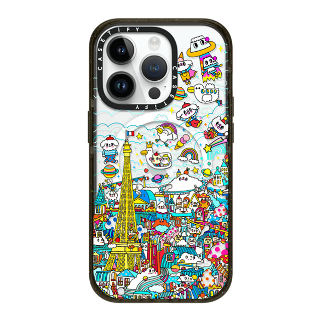 Messy Desk x CASETiFY iPhone 14 Pro ケース ブラック インパクトケース MagSafe対応 Bonjour Paris! (Galaxy S22)
