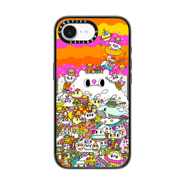 Messy Desk x CASETiFY iPhone 16e ケース Cartoon ブラック インパクトケース MagSafe対応 Pink cloudy sky Back to School Messy Desk x CASETiFY iPhone 16e ケース Cartoon ブラック インパクトケース MagSafe対応 Pink cloudy sky Back to School