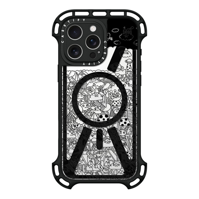Messy Desk x CASETiFY iPhone 16 Pro Max ケース ブラック ウルトラ バウンスケース MagSafe対応 Pattern city