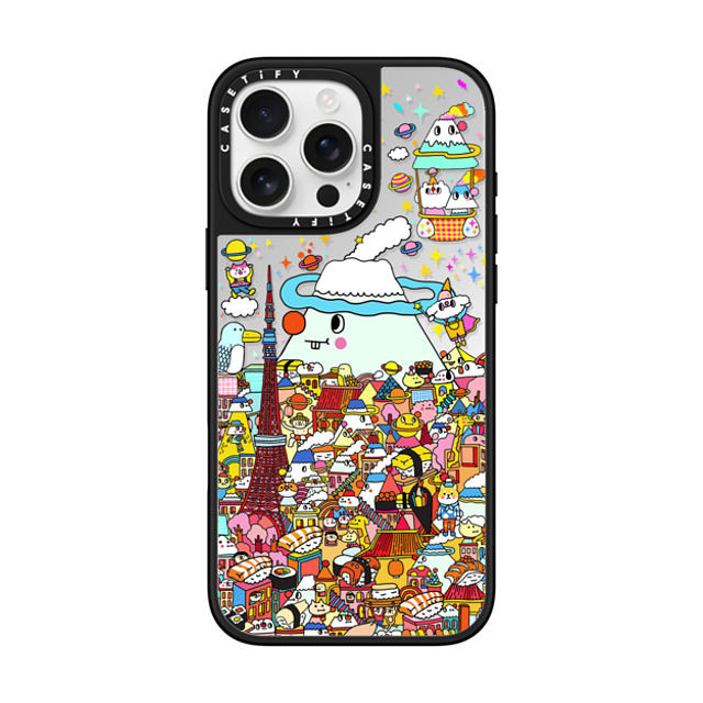 Messy Desk x CASETiFY iPhone 16 Pro Max ケース Cat,Cartoon Silver on Black ミラーケース MagSafe対応 Fuji mountains Back to School Messy Desk x CASETiFY iPhone 16 Pro Max ケース Cat,Cartoon Silver on Black ミラーケース MagSafe対応 Fuji mountains Back to School