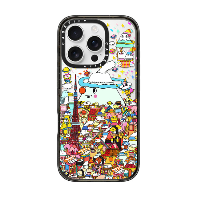Messy Desk x CASETiFY iPhone 16 Pro ケース Cat,Cartoon ブラック インパクトケース Fuji mountains Back to School Messy Desk x CASETiFY iPhone 16 Pro ケース Cat,Cartoon ブラック インパクトケース Fuji mountains Back to School
