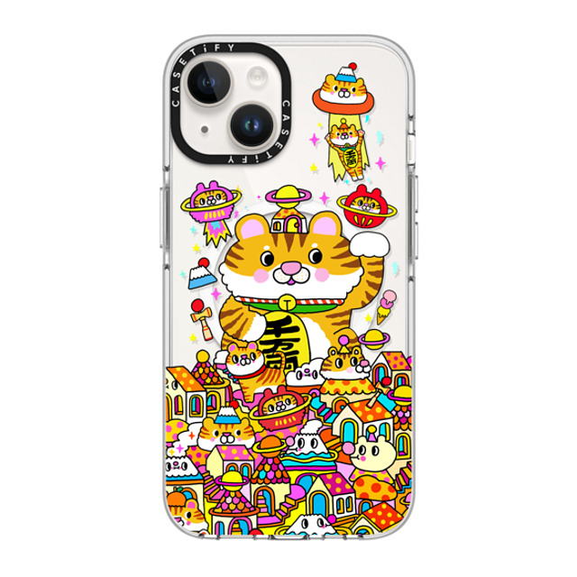 Messy Desk x CASETiFY iPhone 14 ケース クリア クリア ケース MagSafe対応 Lucky Tiger CNY