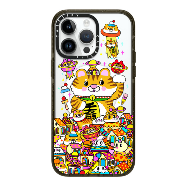 Messy Desk x CASETiFY iPhone 14 Pro Max ケース ブラック インパクトケース MagSafe対応 Lucky Tiger CNY