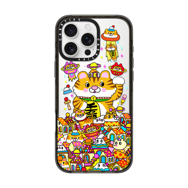 Messy Desk x CASETiFY iPhone 16 Pro Max ケース ブラック インパクトケース MagSafe対応 Lucky Tiger CNY