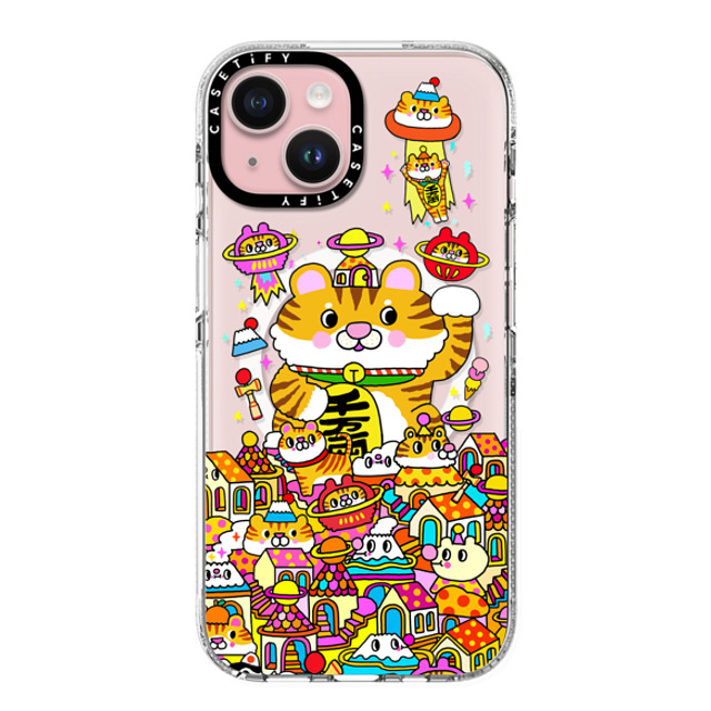 Messy Desk x CASETiFY iPhone 15 ケース クリア クリア ケース MagSafe対応 Lucky Tiger CNY