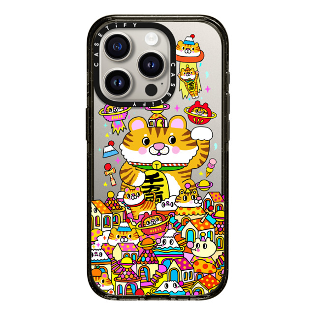 Messy Desk x CASETiFY iPhone 15 Pro ケース ブラック インパクトケース Lucky Tiger CNY