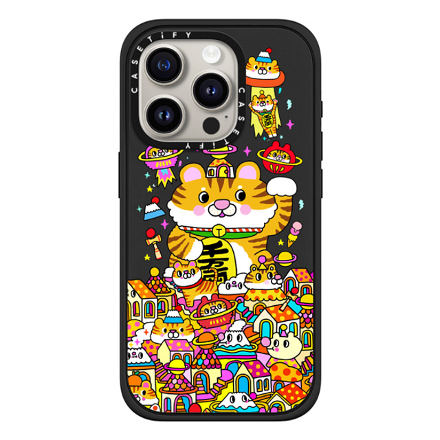 Messy Desk x CASETiFY iPhone 15 Pro ケース マットブラック インパクトケース MagSafe対応 Lucky Tiger CNY