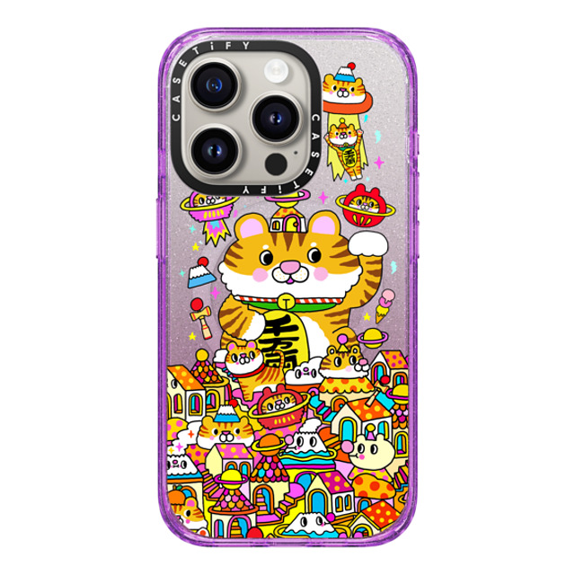 Messy Desk x CASETiFY iPhone 15 Pro Case Tiger,Animal Glitter Purple Impact Case MagSafe Compatible Lucky Tiger CNY Back to School Messy Desk x CASETiFY iPhone 15 Pro Case Tiger,Animal Glitter Purple Impact Case MagSafe Compatible Lucky Tiger CNY Back to School
