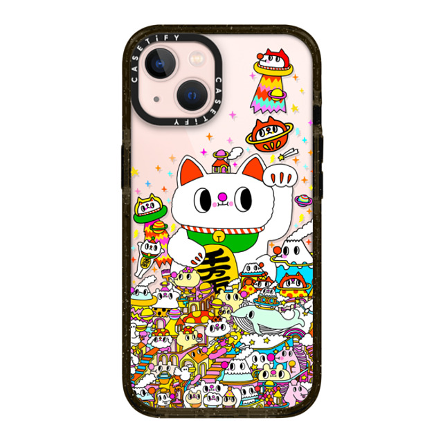 Messy Desk x CASETiFY iPhone 13 ケース ブラック インパクトケース Lucky Cat