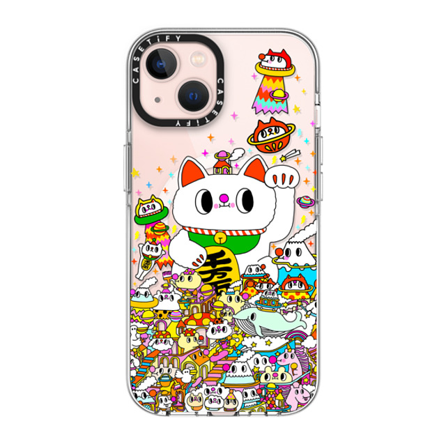 Messy Desk x CASETiFY iPhone 13 ケース クリア クリア ケース MagSafe対応 Lucky Cat