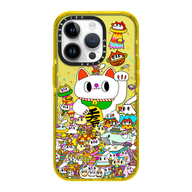 Messy Desk x CASETiFY iPhone 14 Pro Case Cat,Cartoon イエロー インパクトケース Lucky Cat Mother's Day Messy Desk x CASETiFY iPhone 14 Pro Case Cat,Cartoon イエロー インパクトケース Lucky Cat Mother's Day