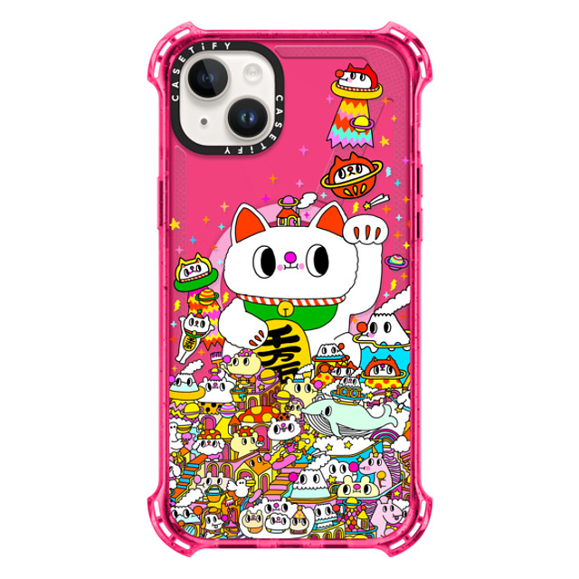 Messy Desk x CASETiFY iPhone 14 Plus ケース Cat,Cartoon Bubble Gum バウンスケース Lucky Cat Father's Day Messy Desk x CASETiFY iPhone 14 Plus ケース Cat,Cartoon Bubble Gum バウンスケース Lucky Cat Father's Day