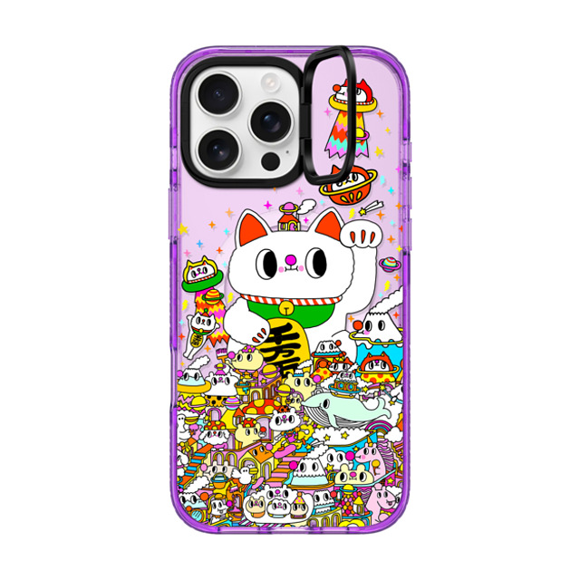 Messy Desk x CASETiFY iPhone 16 Pro Max Case パープル インパクトリングスタンドケース MagSafe対応 Lucky Cat Messy Desk x CASETiFY iPhone 16 Pro Max Case パープル インパクトリングスタンドケース MagSafe対応 Lucky Cat