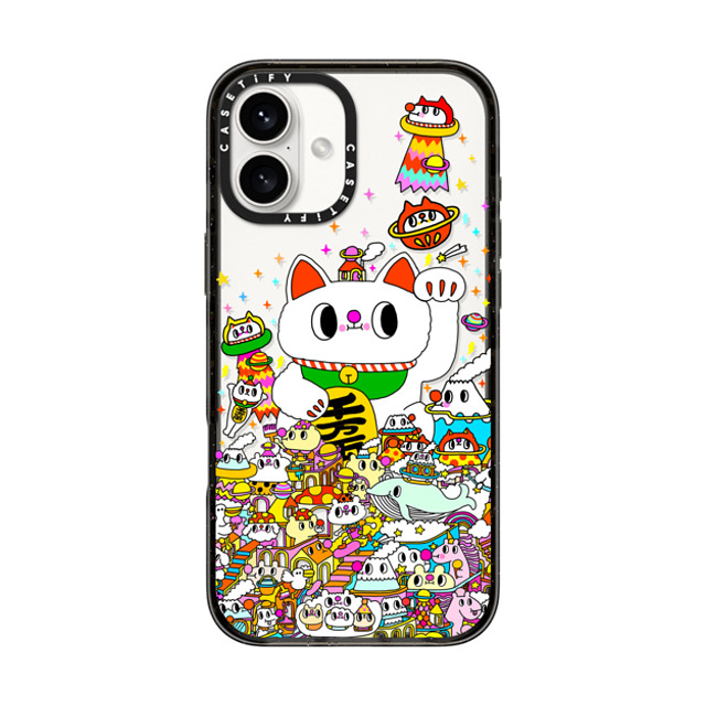 Messy Desk x CASETiFY iPhone 16 Plus Case Cat,Cartoon Black Impact Case Lucky Cat Father's Day Messy Desk x CASETiFY iPhone 16 Plus Case Cat,Cartoon Black Impact Case Lucky Cat Father's Day