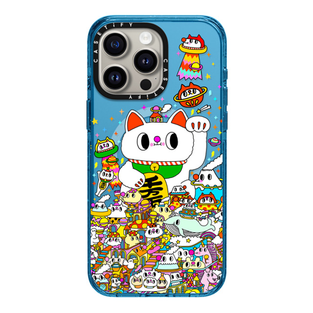 Messy Desk x CASETiFY iPhone 15 Pro Max ケース Cat,Cartoon Cyan Blue インパクトケース MagSafe対応 Lucky Cat Back to School Messy Desk x CASETiFY iPhone 15 Pro Max ケース Cat,Cartoon Cyan Blue インパクトケース MagSafe対応 Lucky Cat Back to School